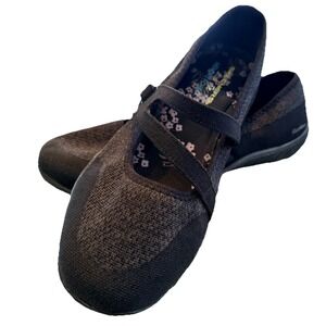 Skechers Shoes Mary Janes Black Sz. 10 Breathe Easy-Lucky Lady Flats Comfort EUC